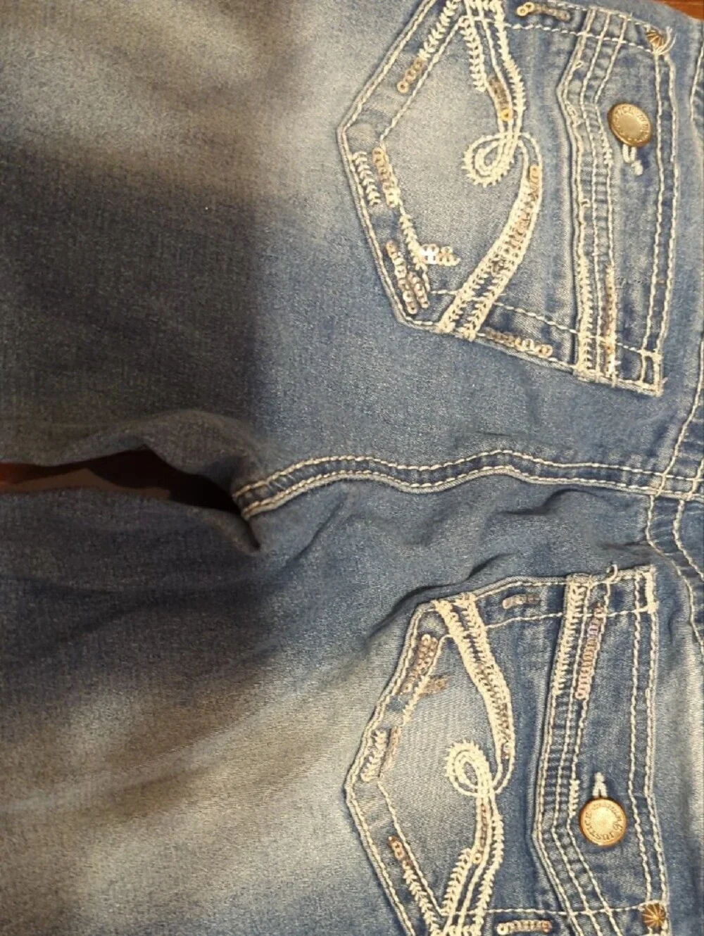 Justice Light Blue Denim Jeans with Gray Waistband
